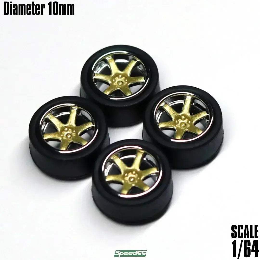 1/64 ABS Wheels With Rubber Tires For Model Cars Racing - ToylandEU