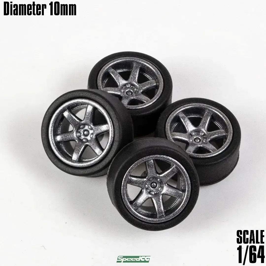 1/64 ABS Wheels With Rubber Tires For Model Cars Racing - ToylandEU