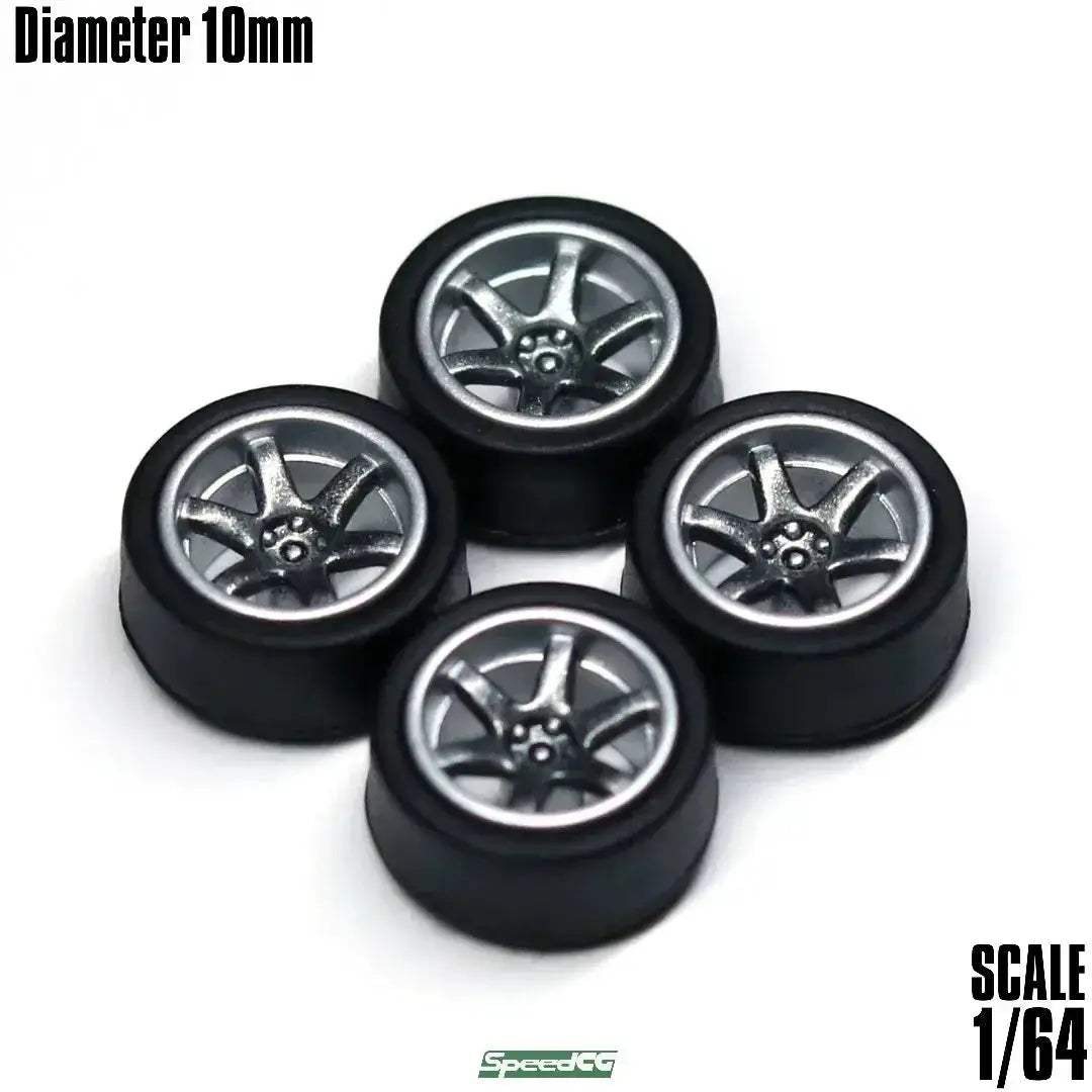 1/64 ABS Wheels With Rubber Tires For Model Cars Racing - ToylandEU