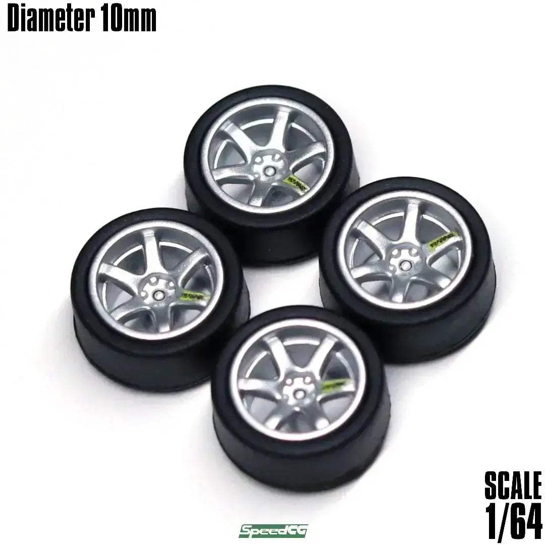 1/64 ABS Wheels With Rubber Tires For Model Cars Racing - ToylandEU