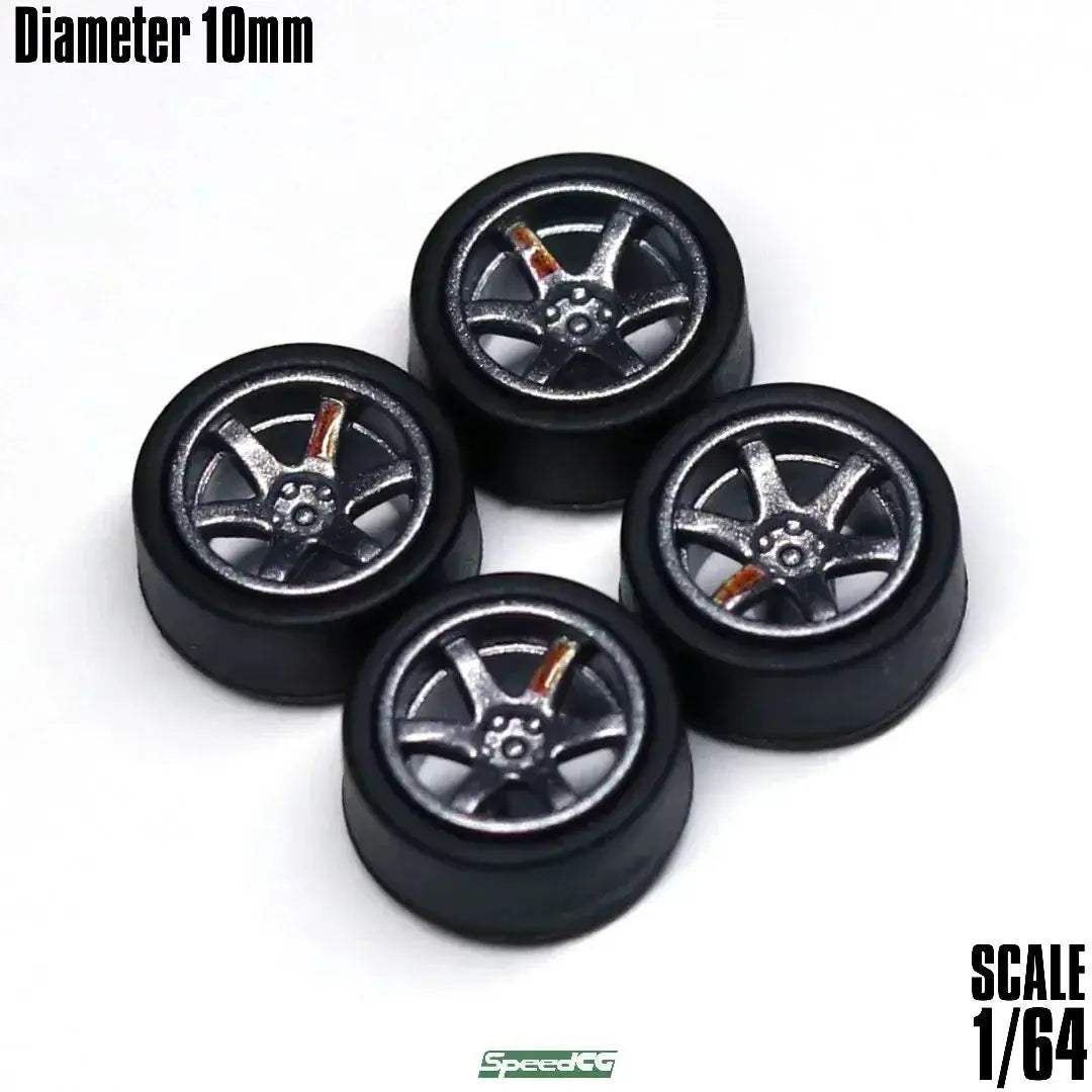 1/64 ABS Wheels With Rubber Tires For Model Cars Racing - ToylandEU