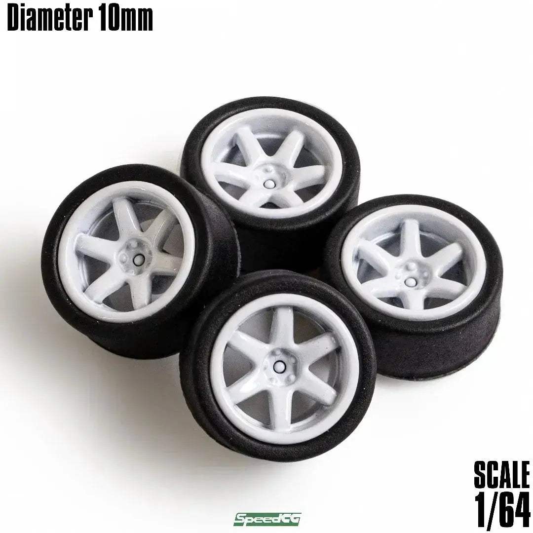 1/64 ABS Wheels With Rubber Tires For Model Cars Racing - ToylandEU