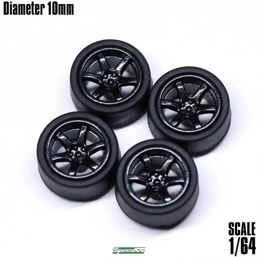 1/64 ABS Wheels With Rubber Tires For Model Cars Racing - ToylandEU