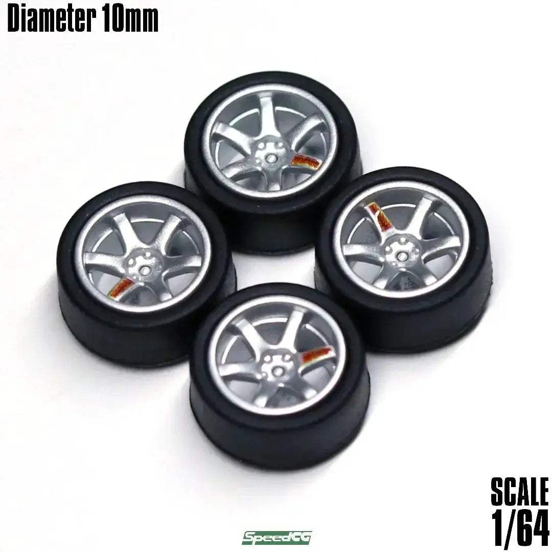 1/64 ABS Wheels With Rubber Tires For Model Cars Racing - ToylandEU