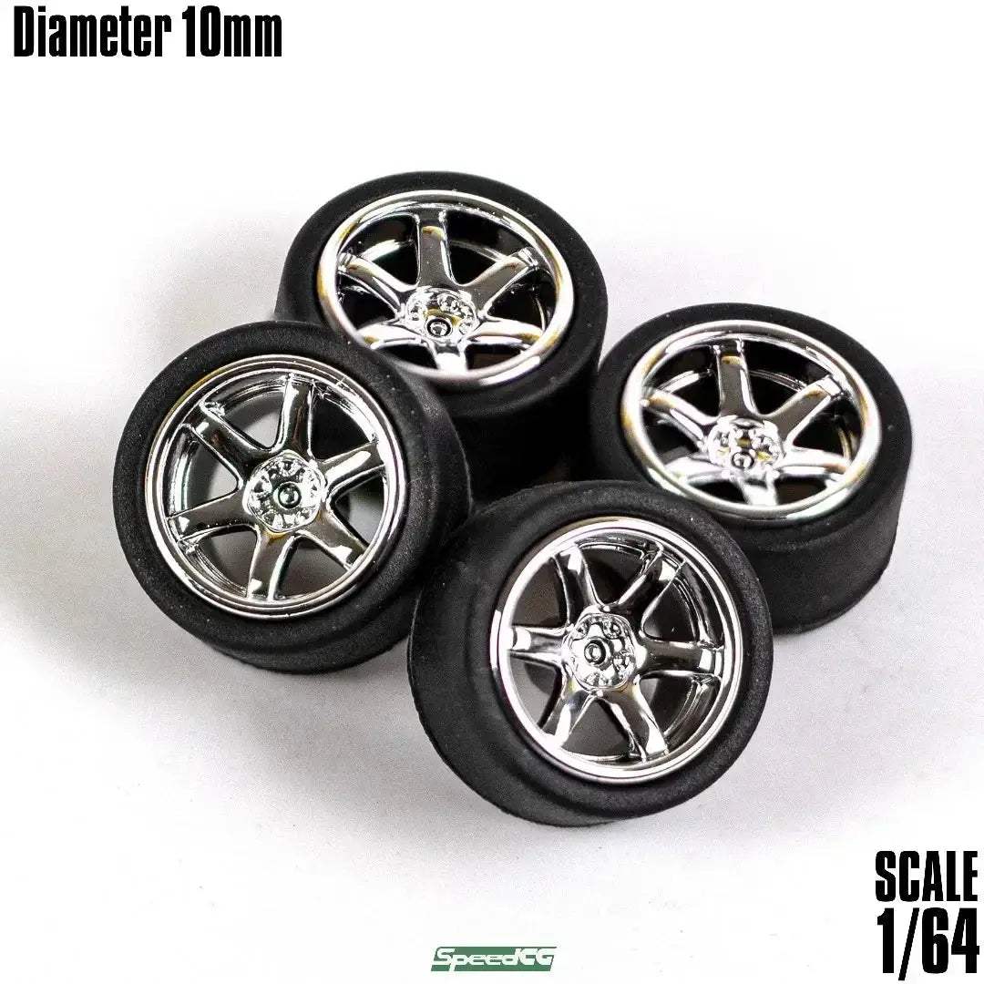 1/64 ABS Wheels With Rubber Tires For Model Cars Racing - ToylandEU