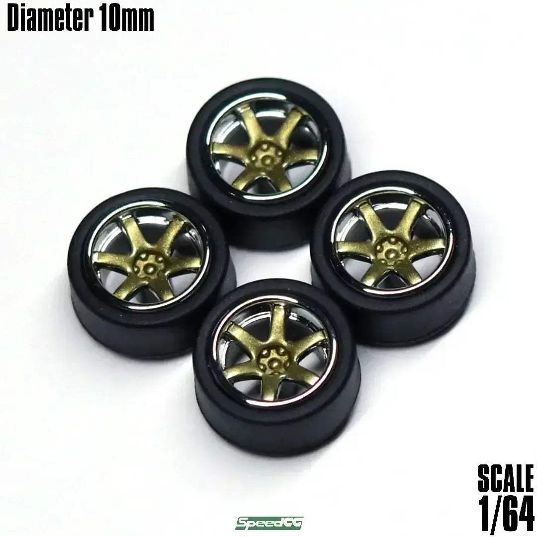 1/64 ABS Wheels With Rubber Tires For Model Cars Racing - ToylandEU