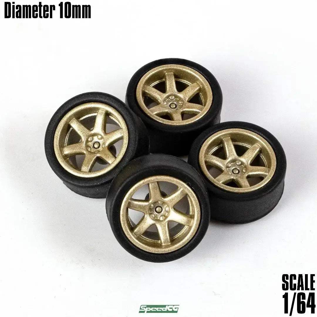 1/64 ABS Wheels With Rubber Tires For Model Cars Racing - ToylandEU
