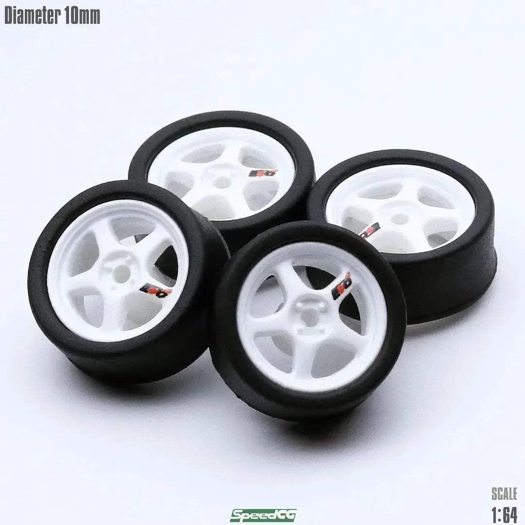 1/64 ABS Wheels with Rubber Tires for Model Car Racing - ToylandEU