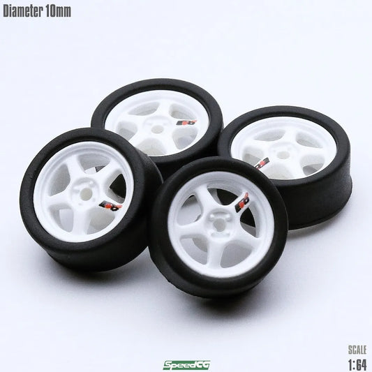 1/64 ABS Wheels with Rubber Tires for Model Car Racing - ToylandEU