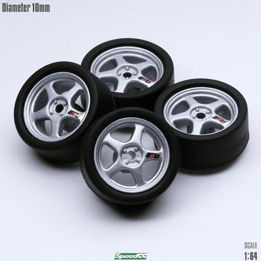 1/64 ABS Wheels with Rubber Tires for Model Car Racing - ToylandEU