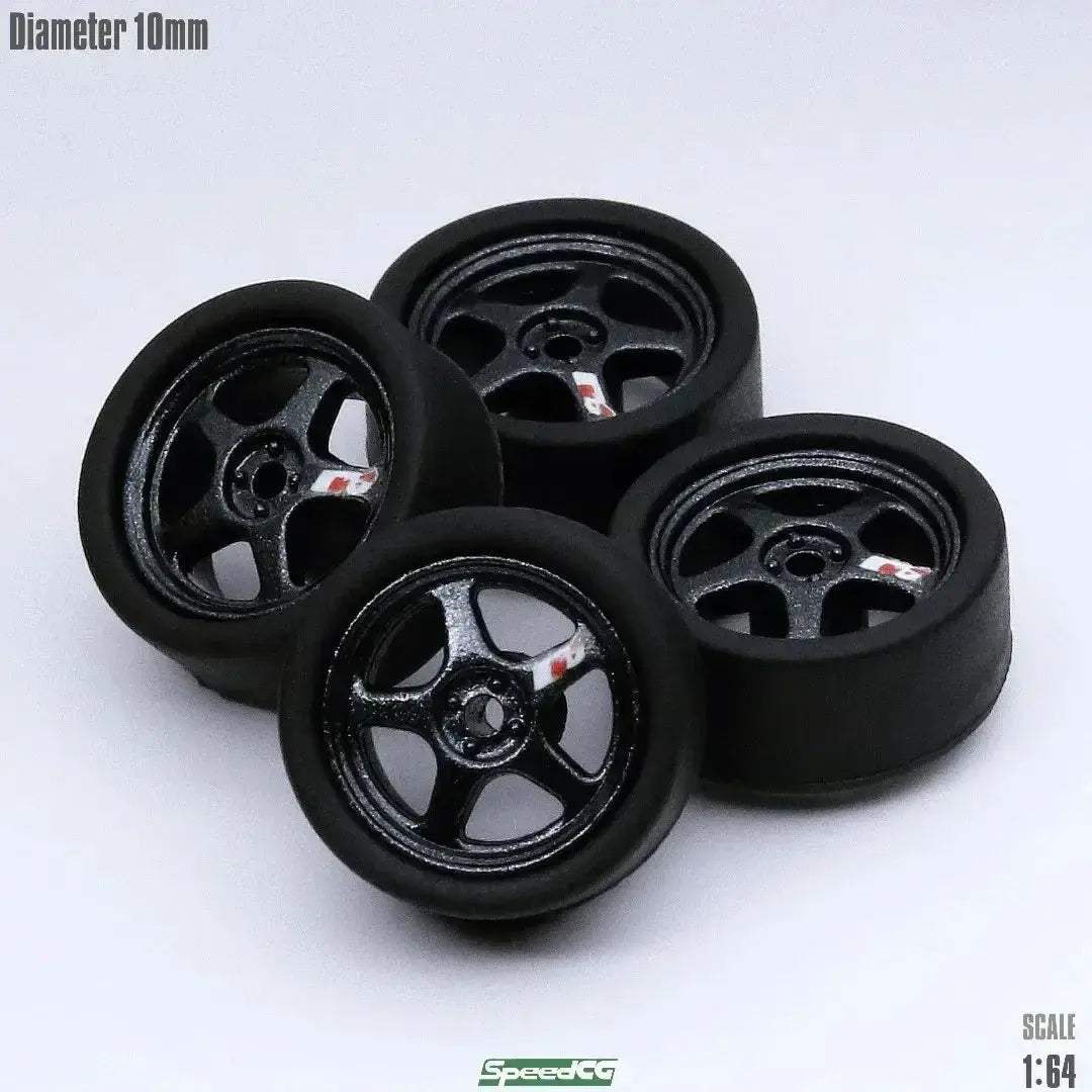 1/64 ABS Wheels with Rubber Tires for Model Car Racing - ToylandEU