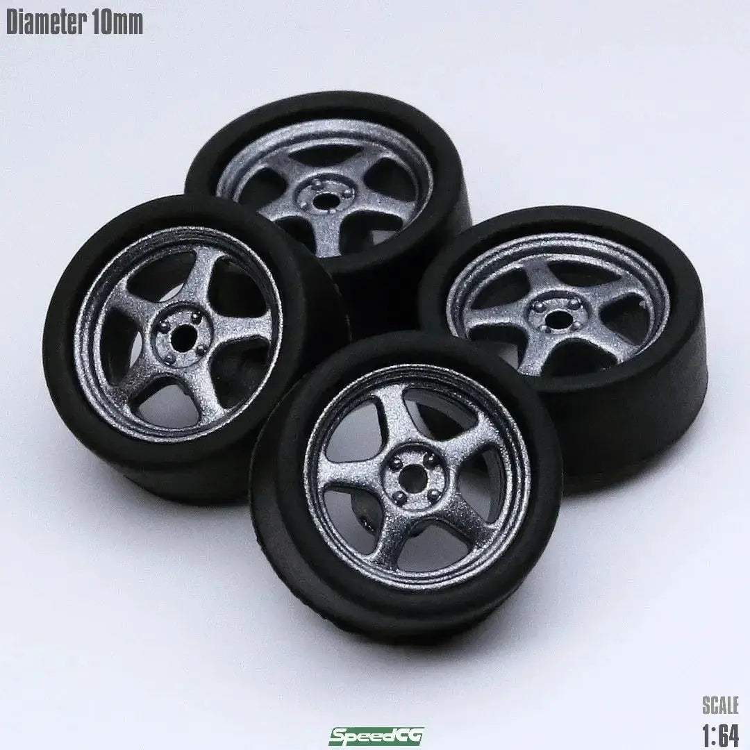 1/64 ABS Wheels with Rubber Tires for Model Car Racing - ToylandEU