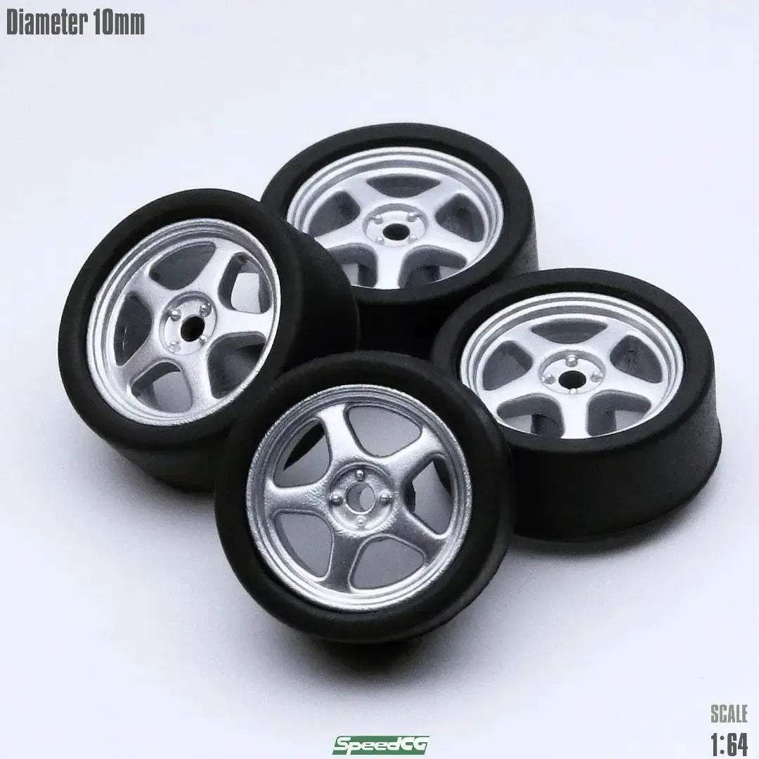 1/64 ABS Wheels with Rubber Tires for Model Car Racing - ToylandEU