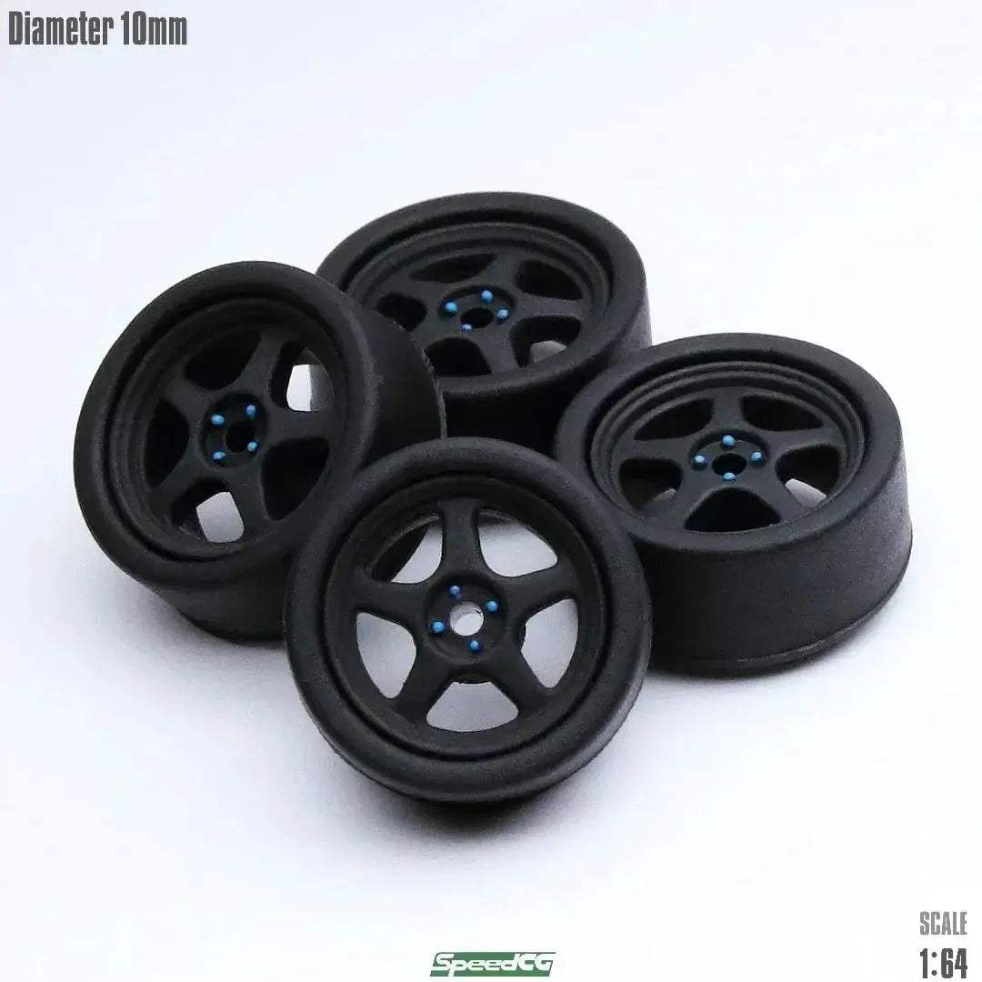 1/64 ABS Wheels with Rubber Tires for Model Car Racing - ToylandEU