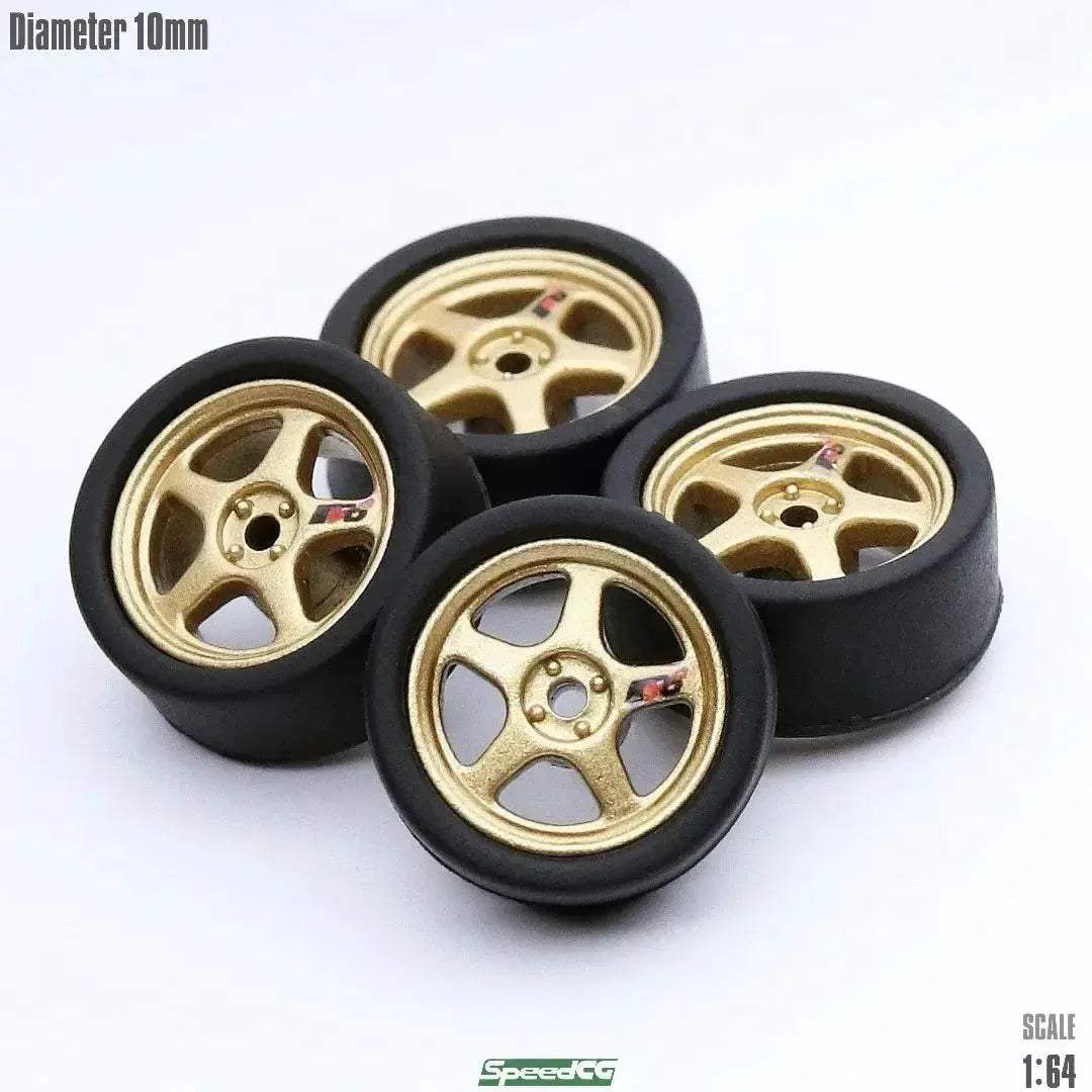1/64 ABS Wheels with Rubber Tires for Model Car Racing - ToylandEU