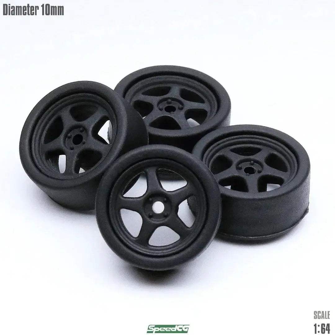 1/64 ABS Wheels with Rubber Tires for Model Car Racing - ToylandEU