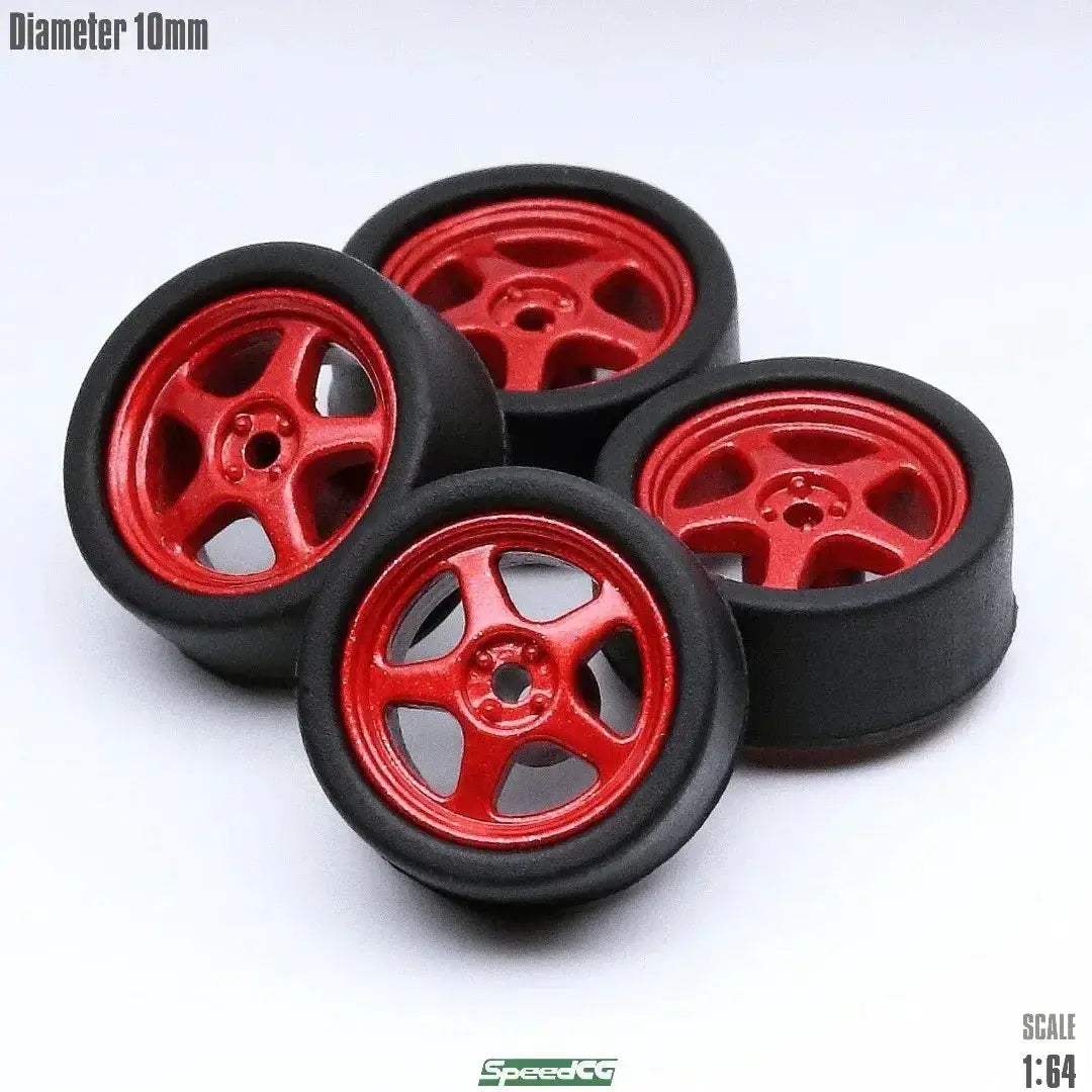 1/64 ABS Wheels with Rubber Tires for Model Car Racing - ToylandEU