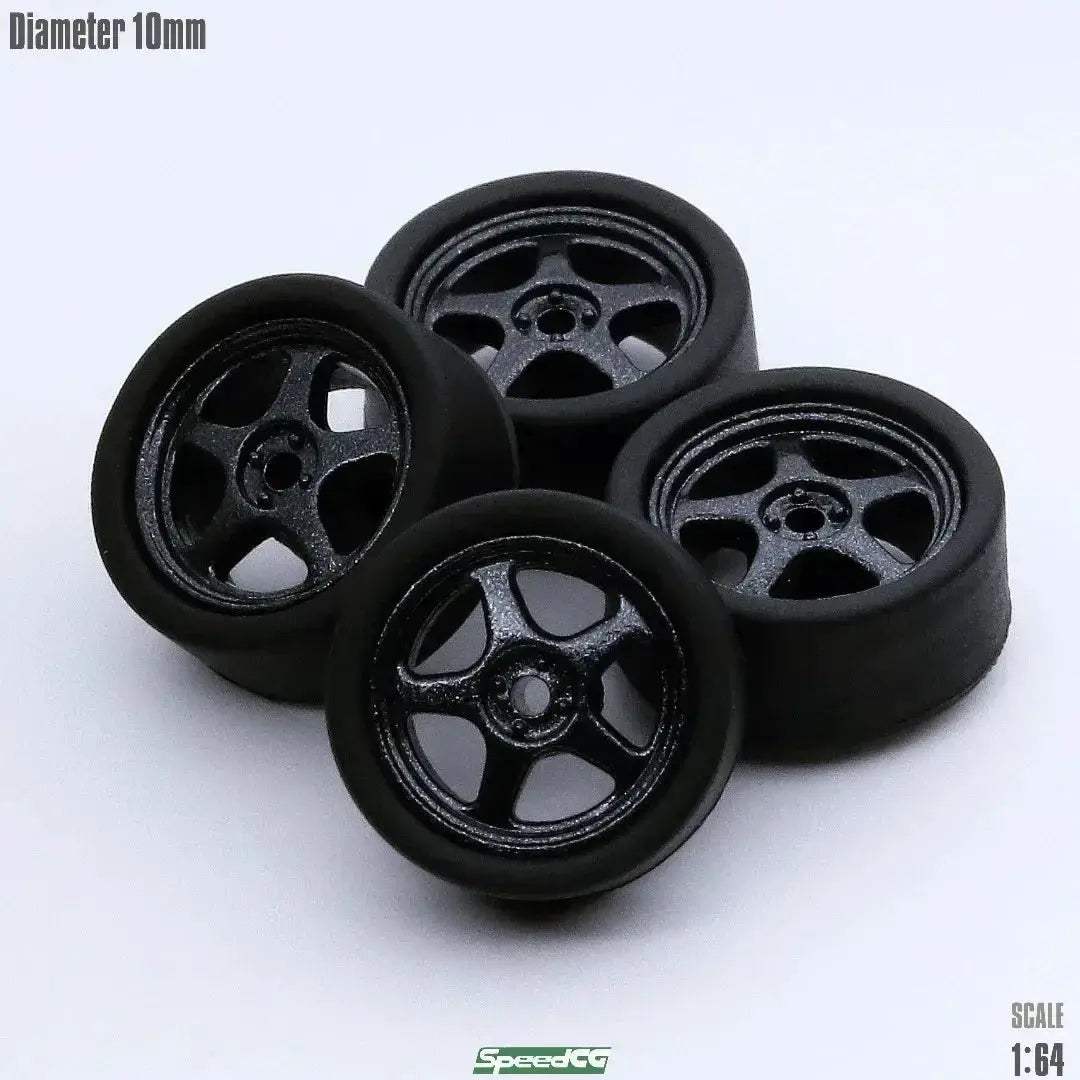 1/64 ABS Wheels with Rubber Tires for Model Car Racing - ToylandEU