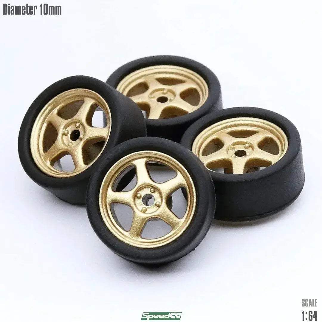 1/64 ABS Wheels with Rubber Tires for Model Car Racing - ToylandEU