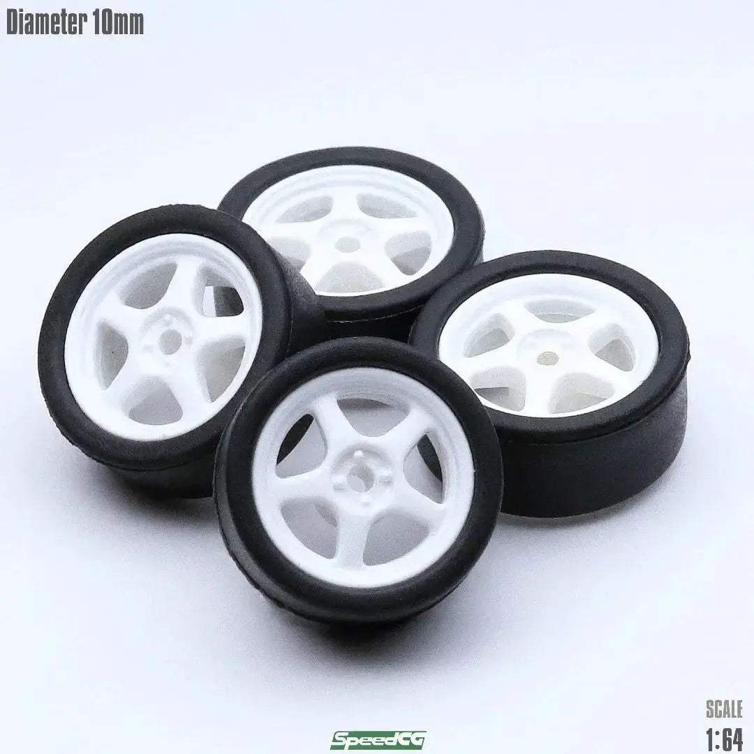 1/64 ABS Wheels with Rubber Tires for Model Car Racing - ToylandEU