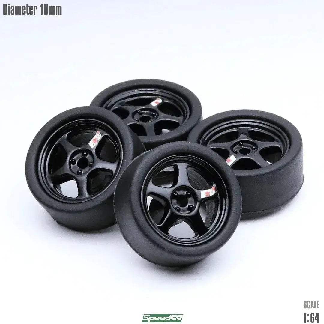 1/64 ABS Wheels with Rubber Tires for Model Car Racing - ToylandEU