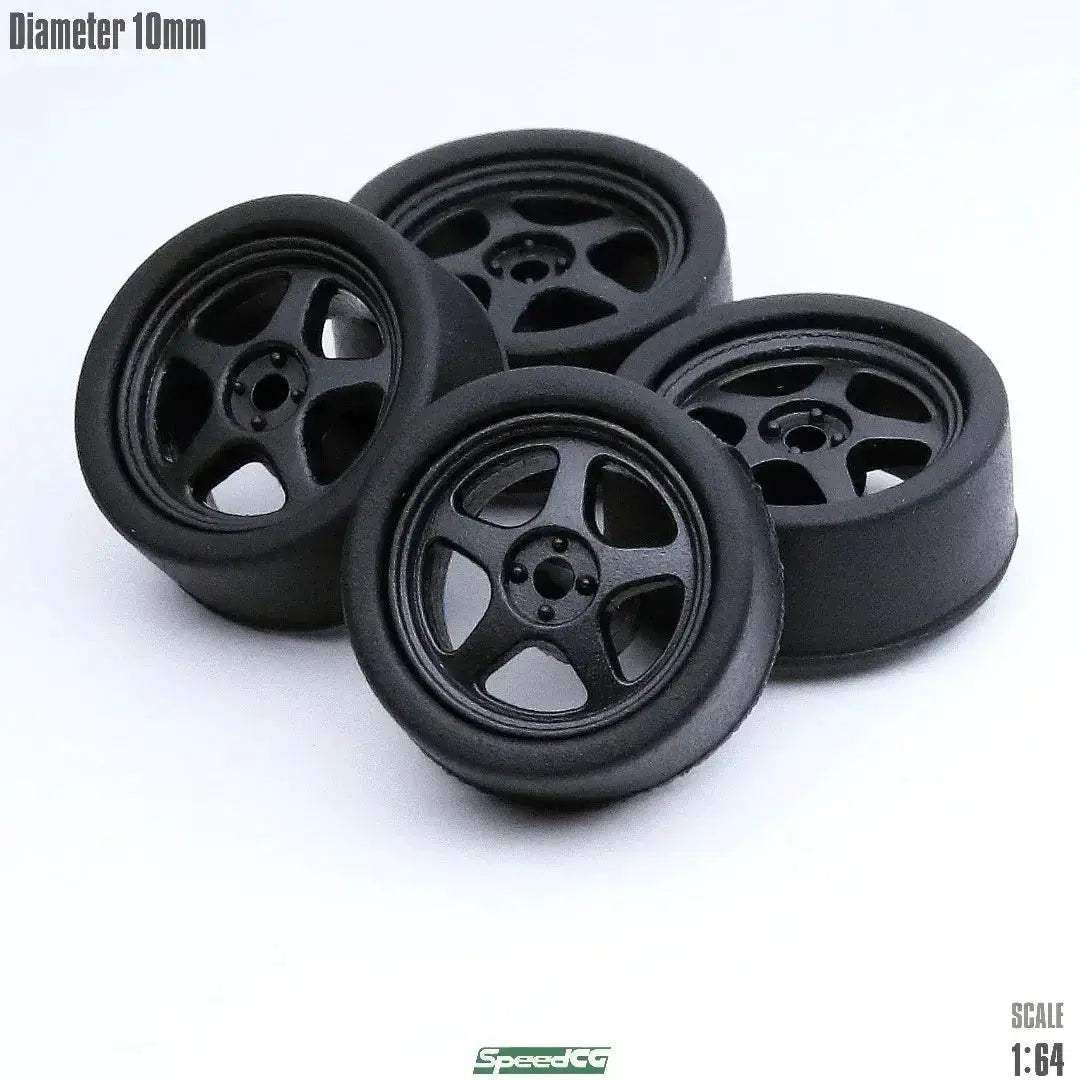 1/64 ABS Wheels with Rubber Tires for Model Car Racing - ToylandEU