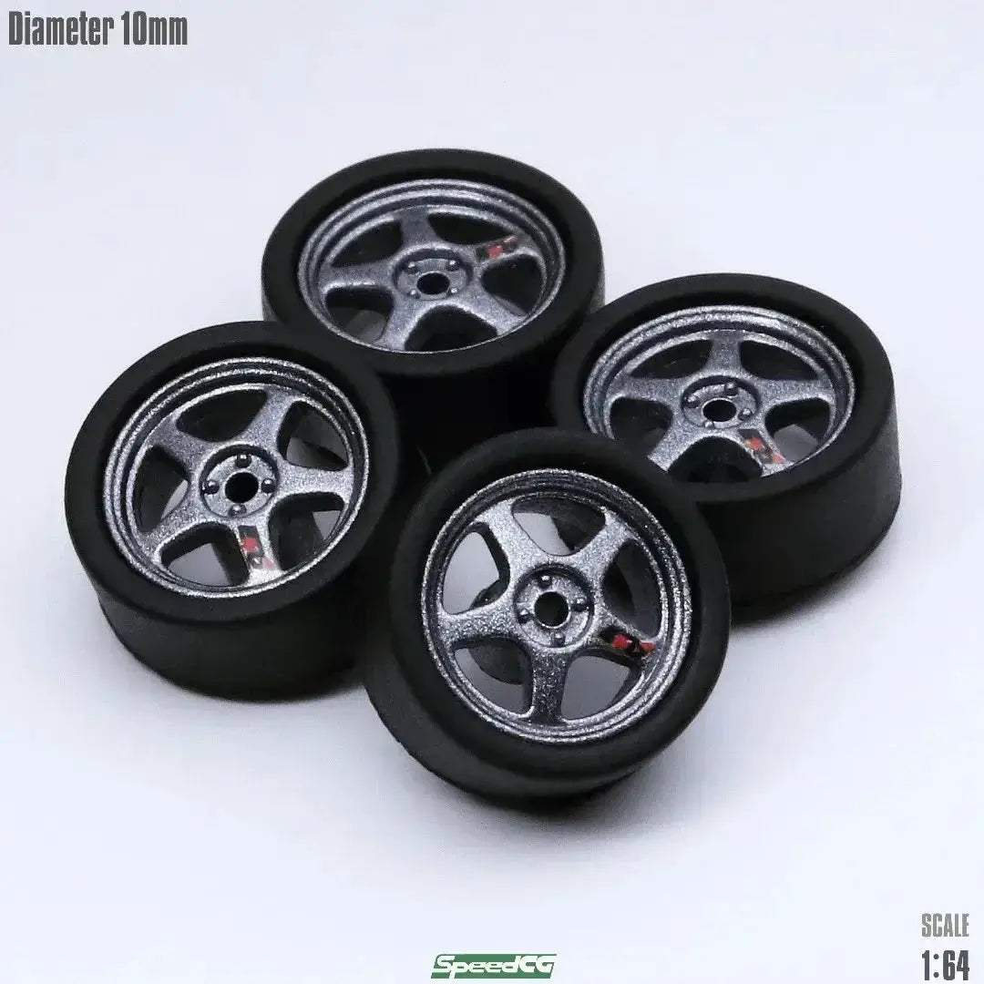 1/64 ABS Wheels with Rubber Tires for Model Car Racing - ToylandEU
