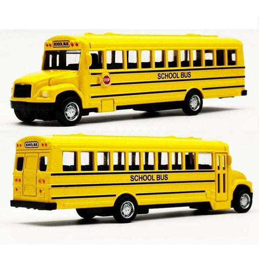 1/64 Scale Inertial School Bus Model Toy - Pull Back Simulation Car - ToylandEU