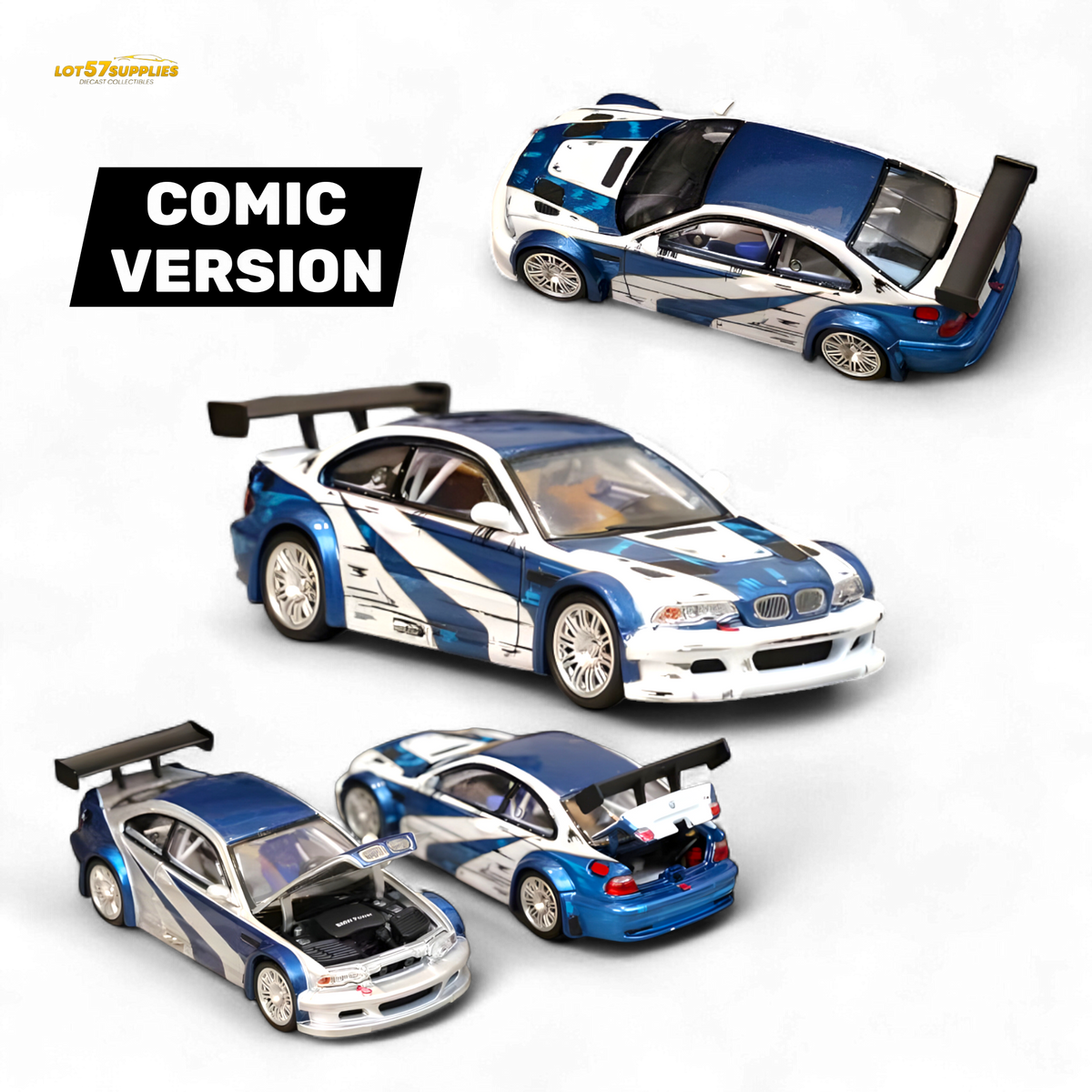 1:64 Diecast Car | Openable Hood & Trunk | Toylandeu™