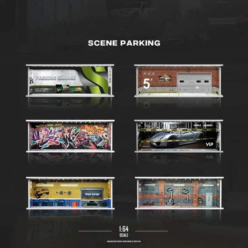 1/64 Garage Diorama With Lighting For Model Scenery - ToylandEU