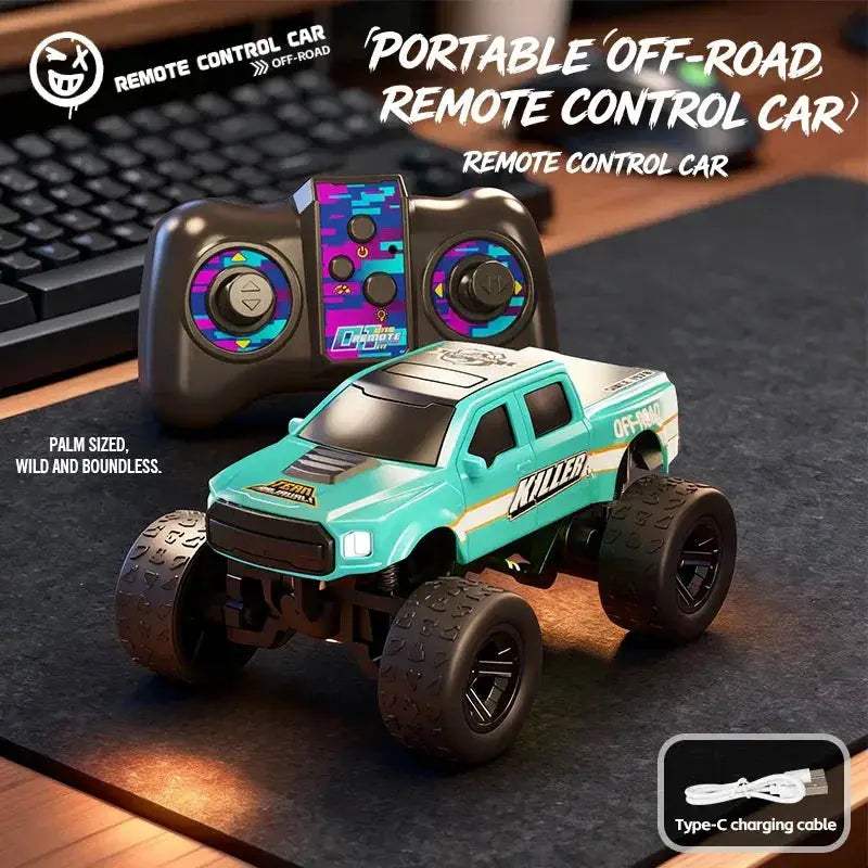 1 64 Scale 4WD RC Monster Truck Off Road CompactDesktop - ToylandEU