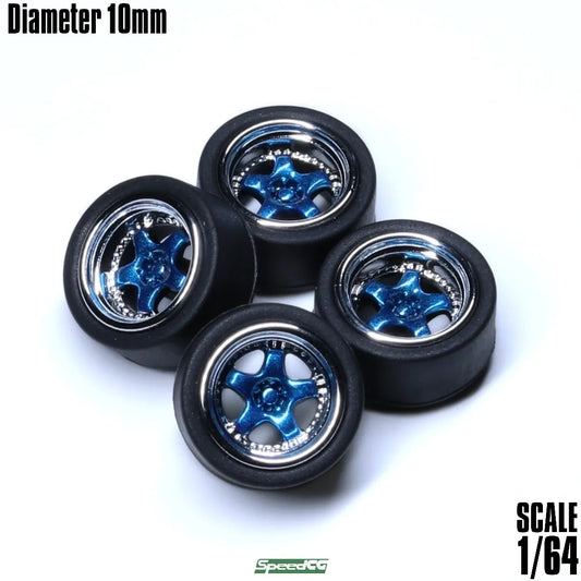 1/64 Scale ABS Wheels With Rubber Tires For Model Cars - ToylandEU