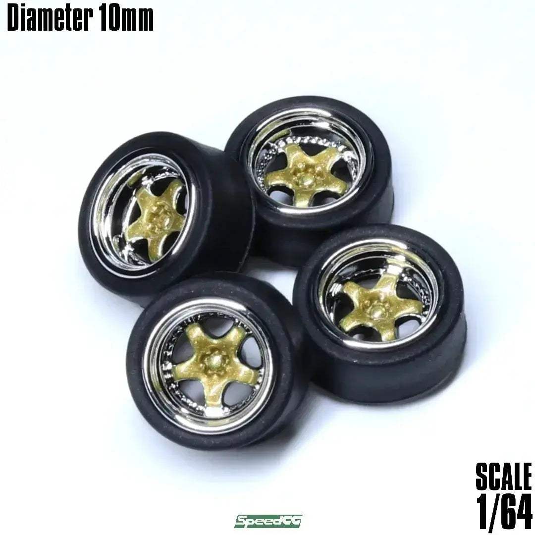1/64 Scale ABS Wheels With Rubber Tires For Model Cars - ToylandEU