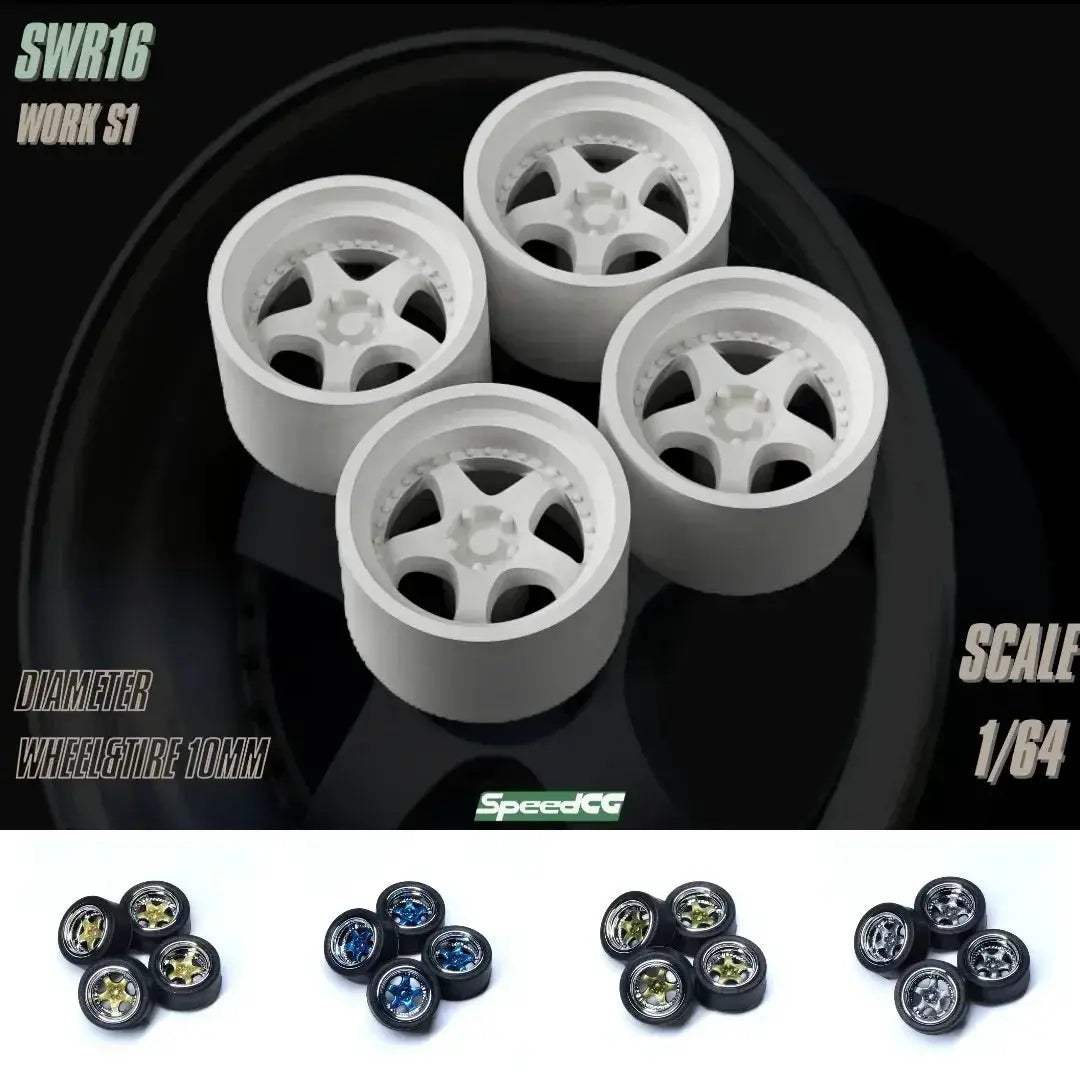 1/64 Scale ABS Wheels With Rubber Tires For Model Cars - ToylandEU