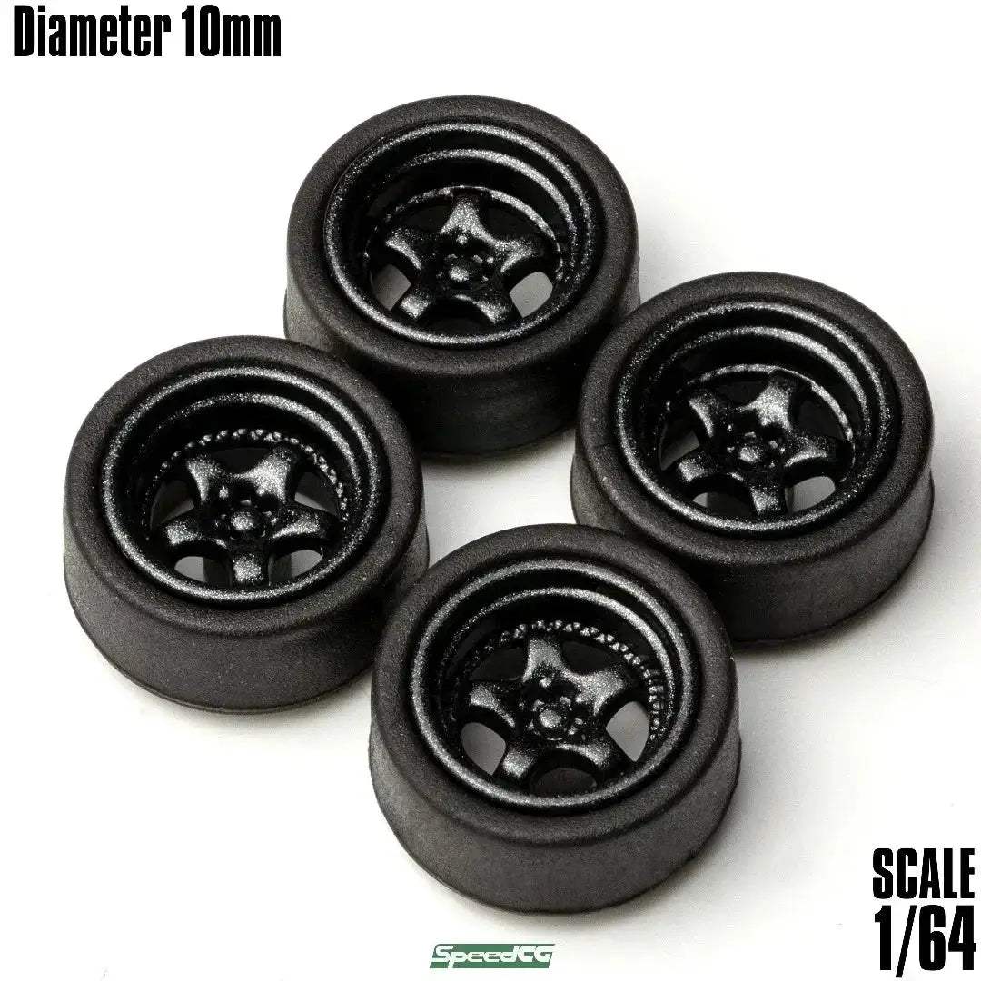 1/64 Scale ABS Wheels With Rubber Tires For Model Cars - ToylandEU