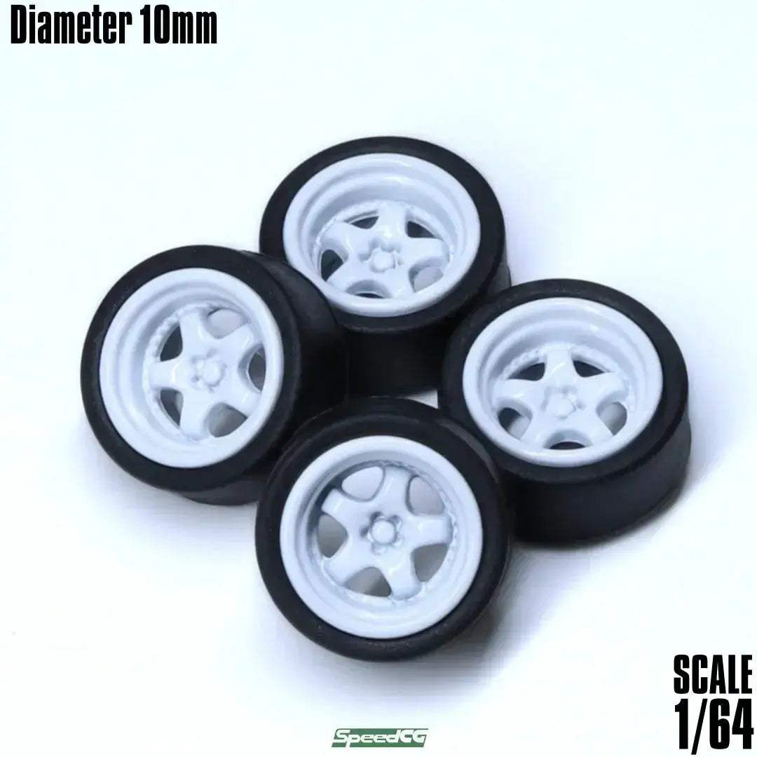1/64 Scale ABS Wheels With Rubber Tires For Model Cars - ToylandEU