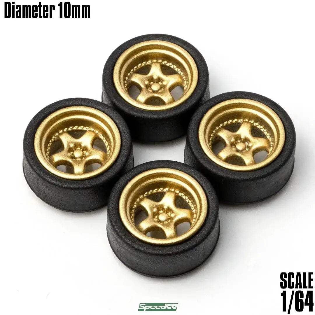 1/64 Scale ABS Wheels With Rubber Tires For Model Cars - ToylandEU