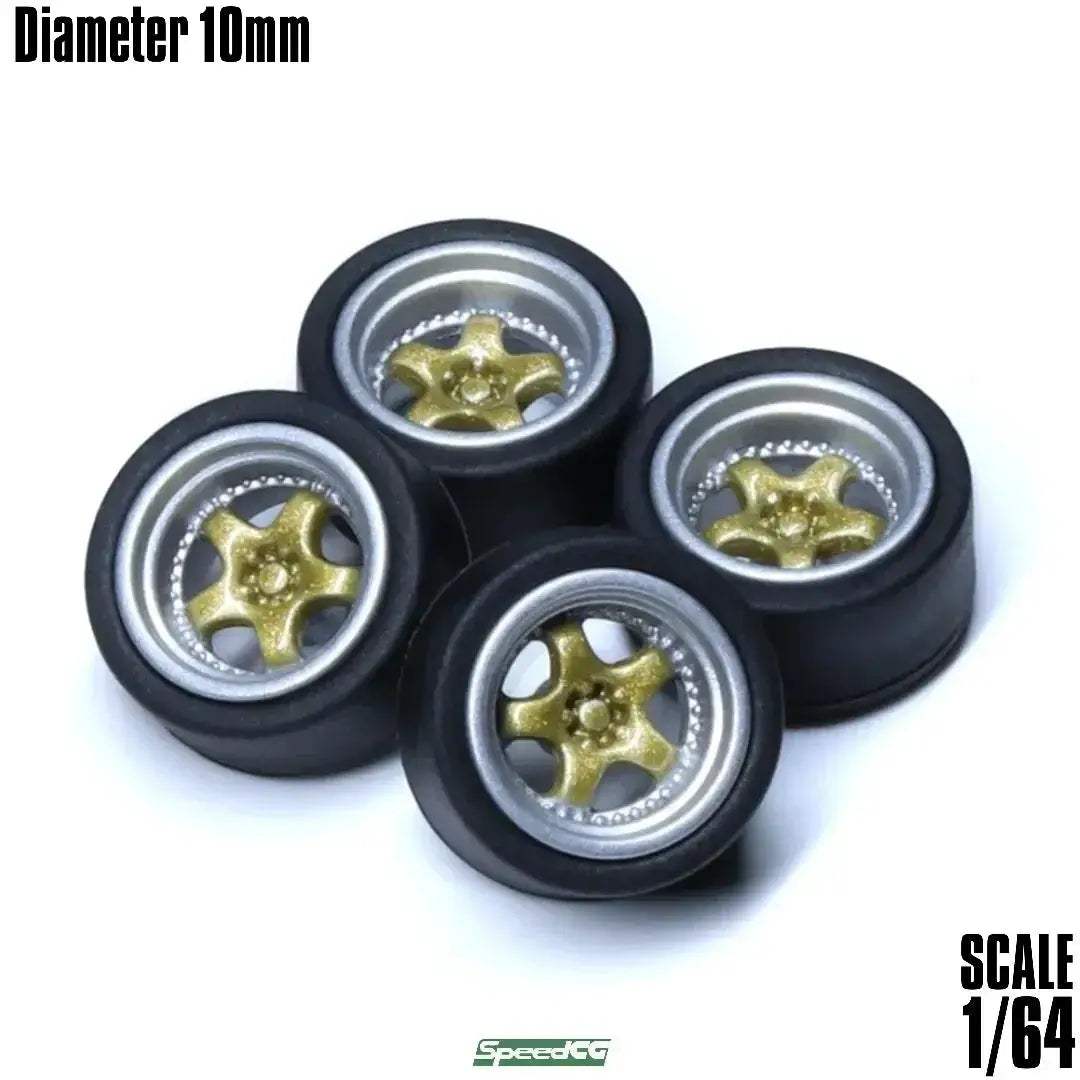 1/64 Scale ABS Wheels With Rubber Tires For Model Cars - ToylandEU