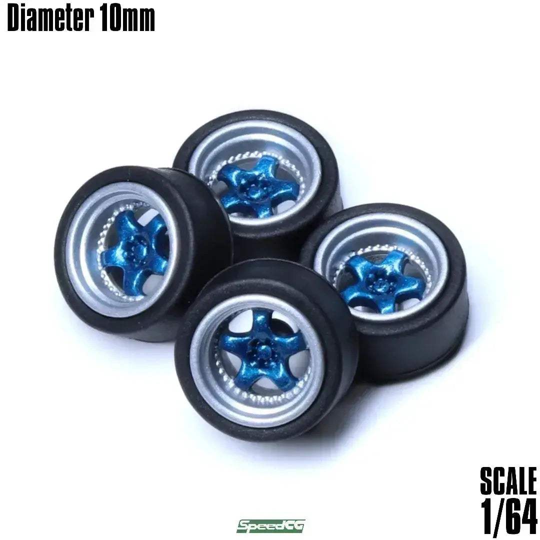 1/64 Scale ABS Wheels With Rubber Tires For Model Cars - ToylandEU