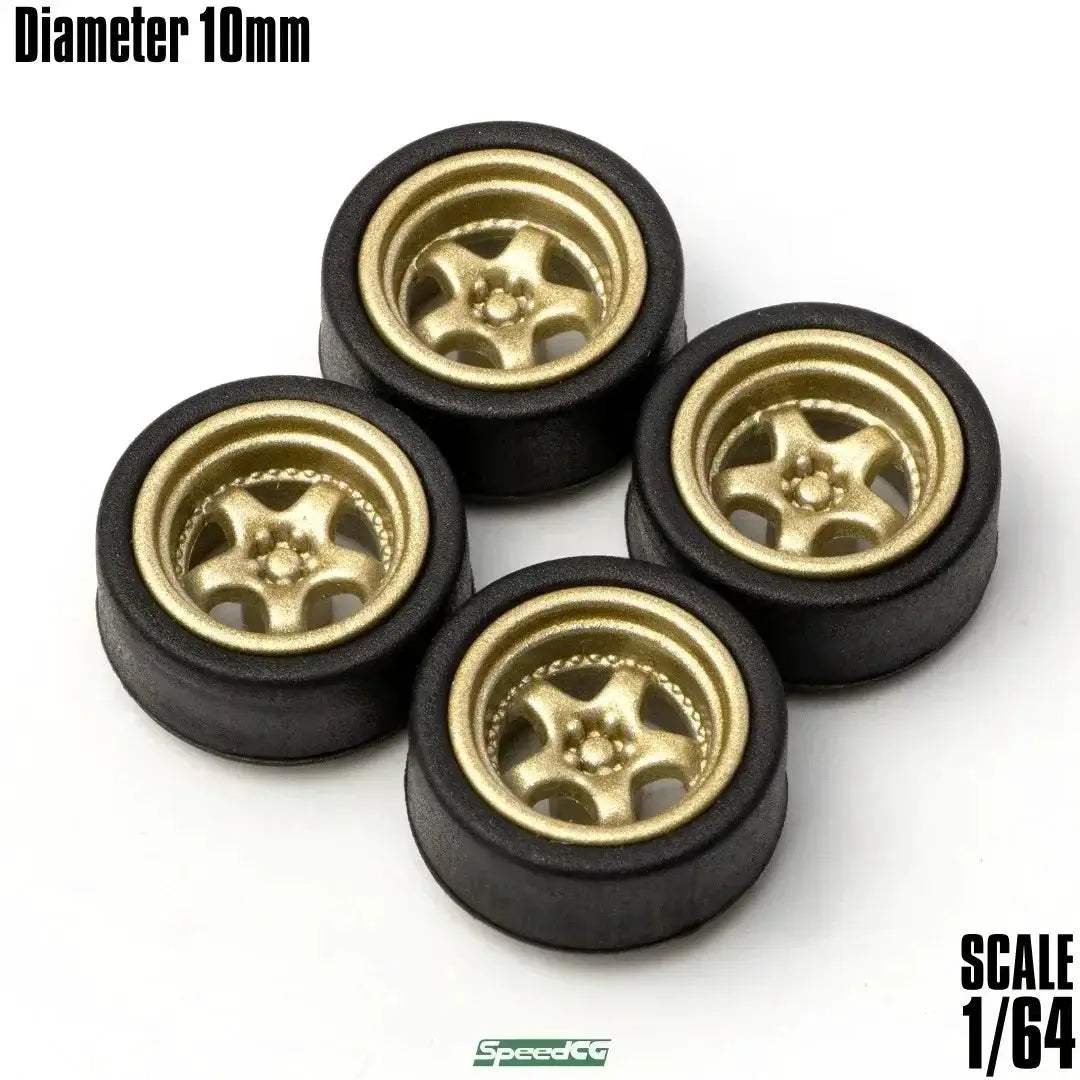 1/64 Scale ABS Wheels With Rubber Tires For Model Cars - ToylandEU