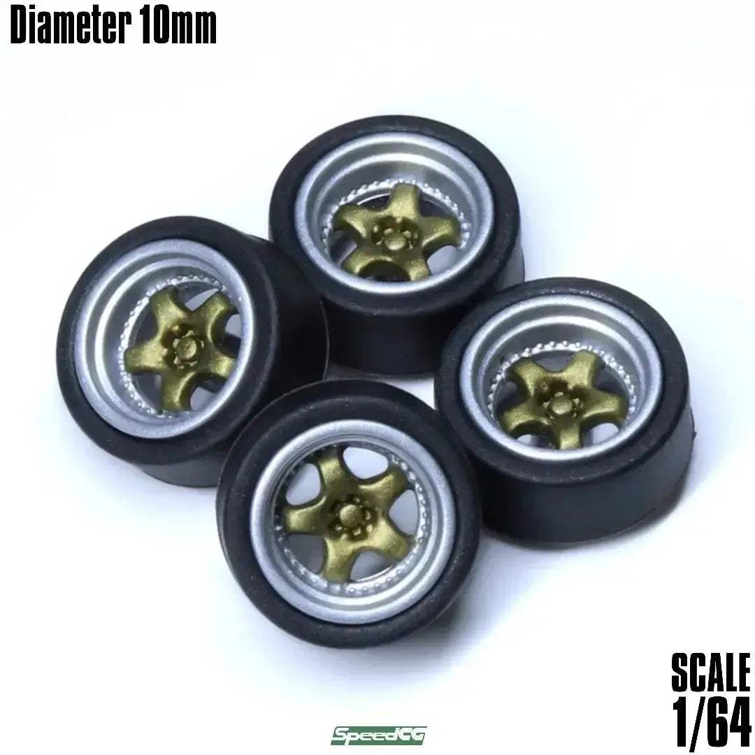 1/64 Scale ABS Wheels With Rubber Tires For Model Cars - ToylandEU