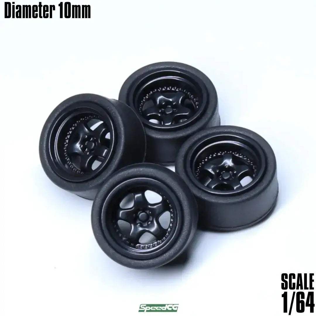 1/64 Scale ABS Wheels With Rubber Tires For Model Cars - ToylandEU
