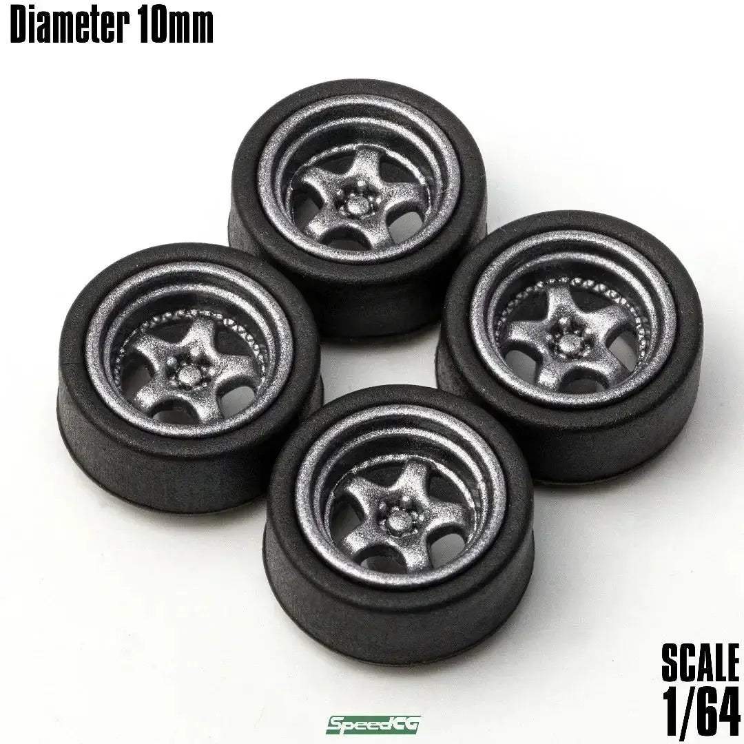 1/64 Scale ABS Wheels With Rubber Tires For Model Cars - ToylandEU