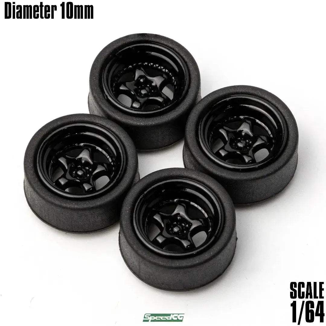 1/64 Scale ABS Wheels With Rubber Tires For Model Cars - ToylandEU