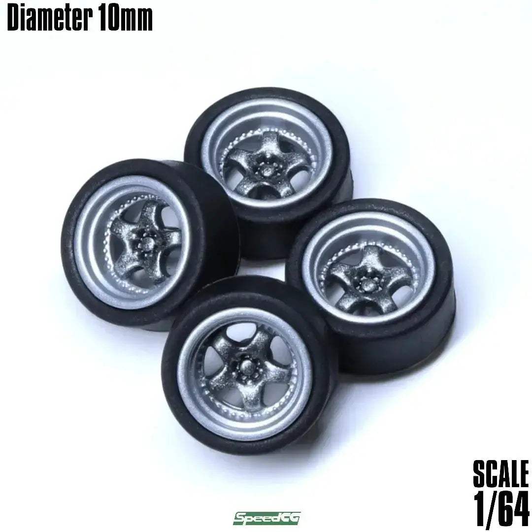 1/64 Scale ABS Wheels With Rubber Tires For Model Cars - ToylandEU