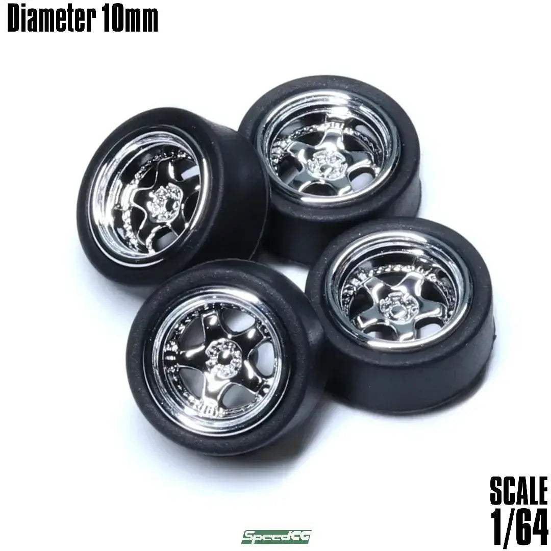 1/64 Scale ABS Wheels With Rubber Tires For Model Cars - ToylandEU
