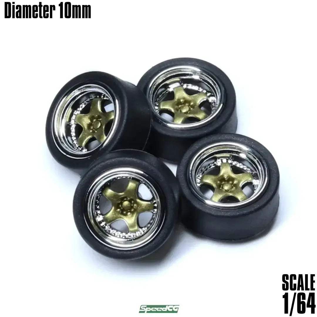 1/64 Scale ABS Wheels With Rubber Tires For Model Cars - ToylandEU
