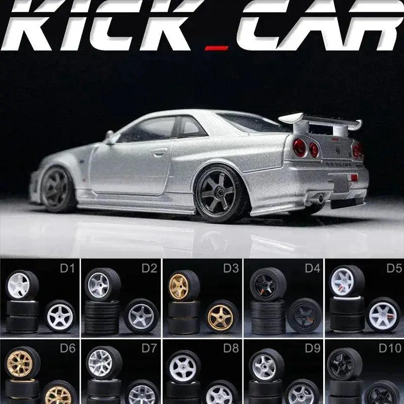 1/64 Scale Model Car Wheels With Rubber Tires Detail Up -  ToylandEU™