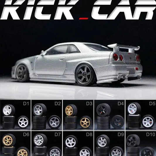  1/64 Scale Model Car Wheels With Rubber Tires Detail Up -  ToylandEU™
