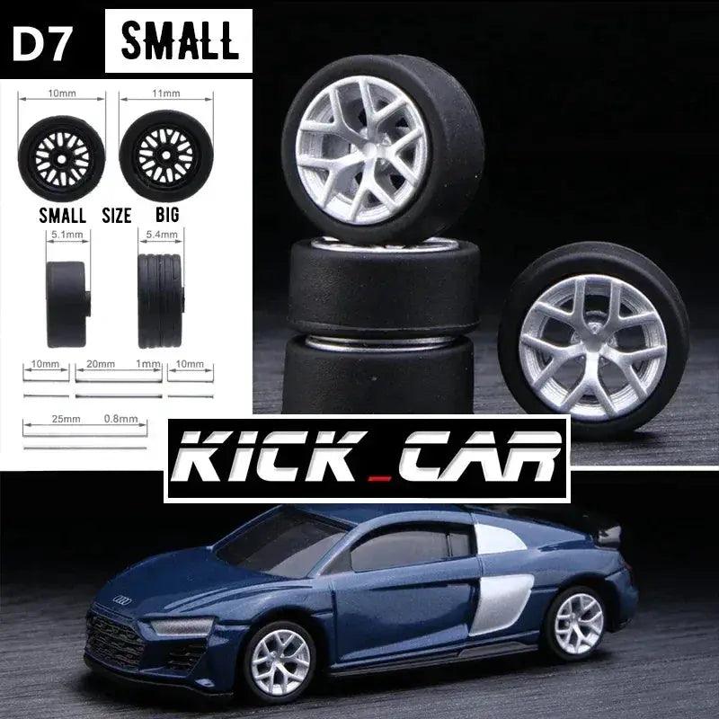  1/64 Scale Model Car Wheels With Rubber Tires Detail Up -  ToylandEU™